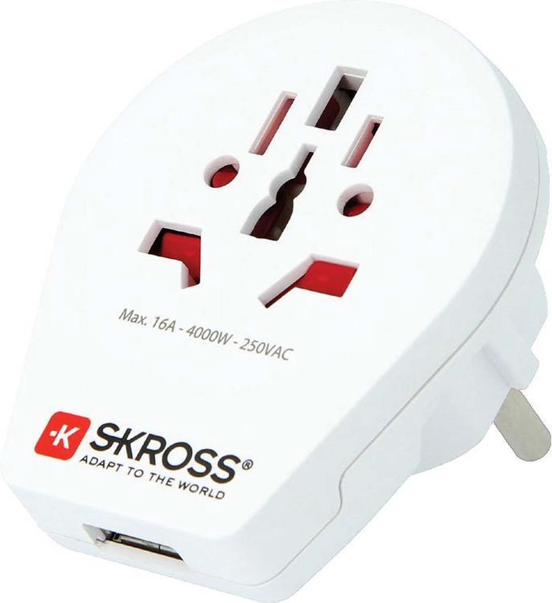 Skross 1.500260 netstekker adapter Type F Wit