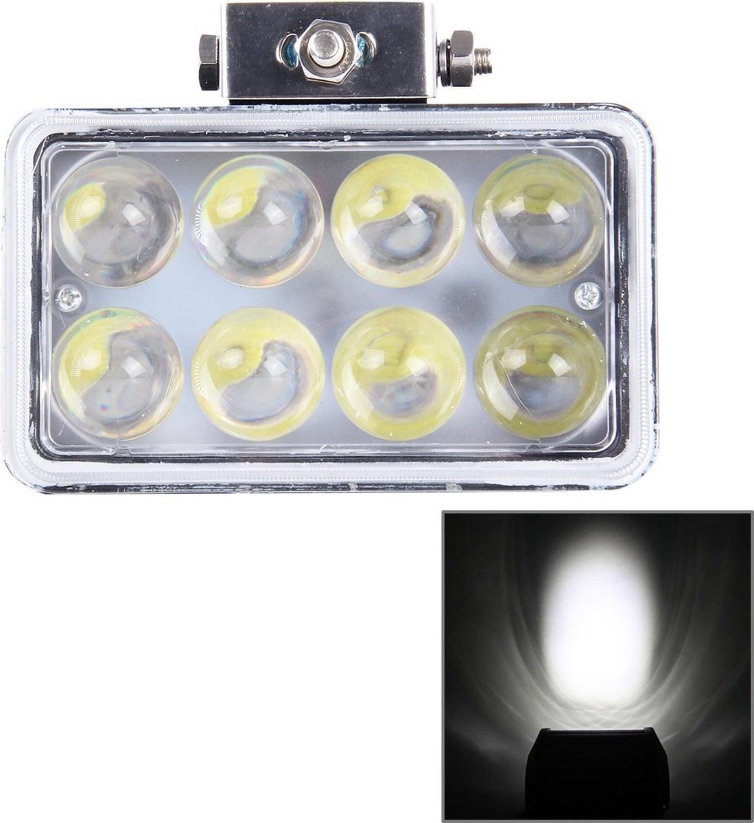 4 inch DC 9-36V 40W 3800LM 6000K IP67 Waterdichte vierkante auto Spotlight Fog Spotlight Foglight LED-autolampen met 8 LED-verlichting (wit licht)