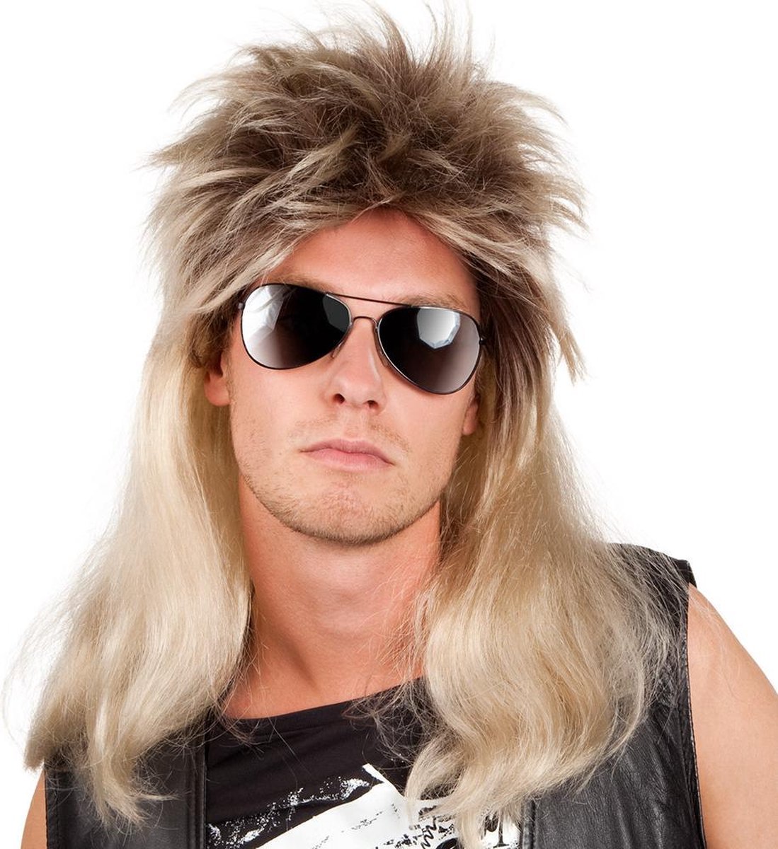 "Blonde pop-rockpruik voor mannen - Verkleedpruik - One size"