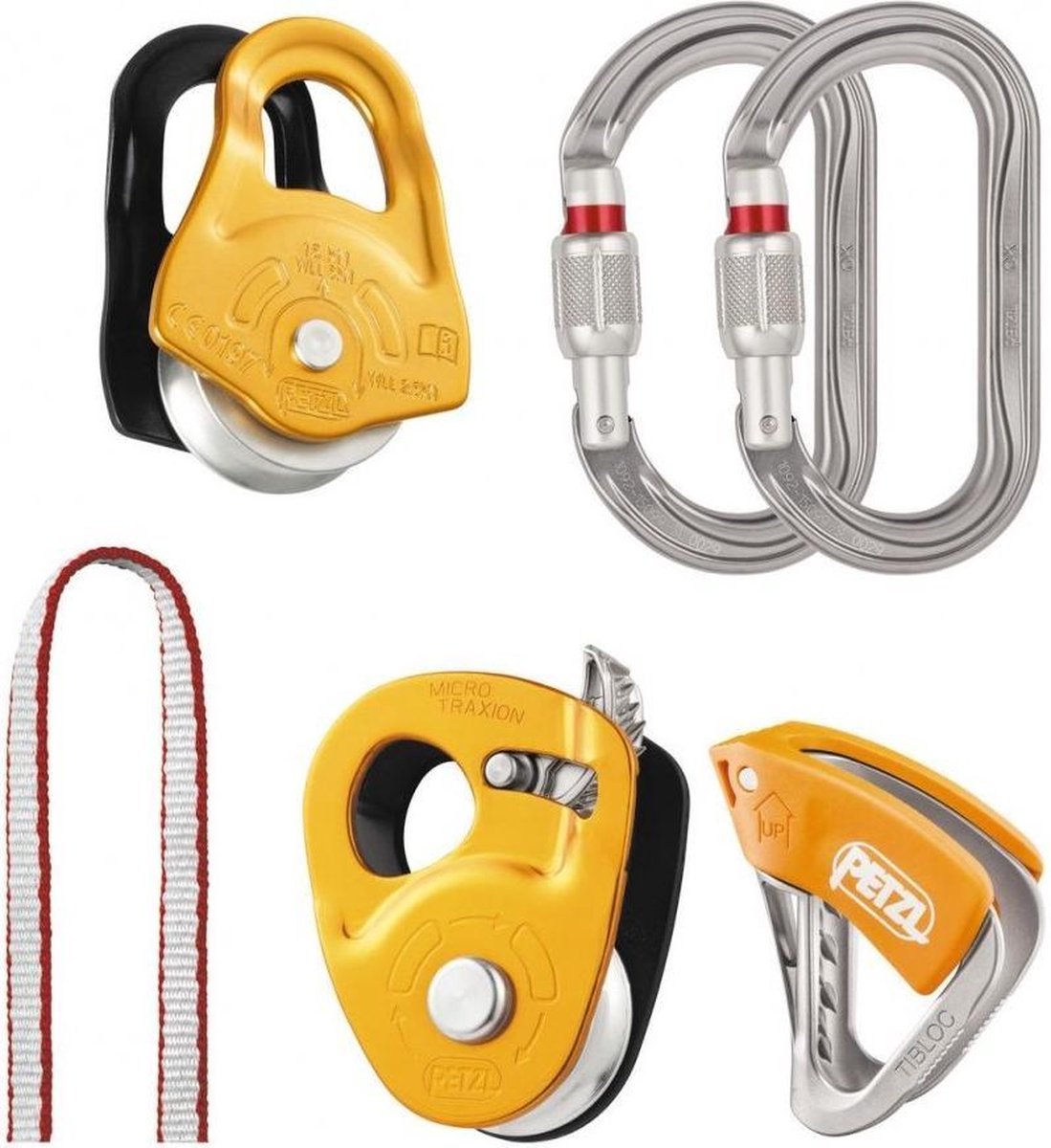 Petzl Crevasse Complete gletsjerreddingsset voor snelle inzet