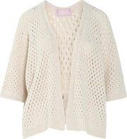 Cassis - Cardigan in opengewerkt tricot - Beige