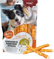 Duvo+ hondensnack Meat! kip & runderhuid sticks small 12