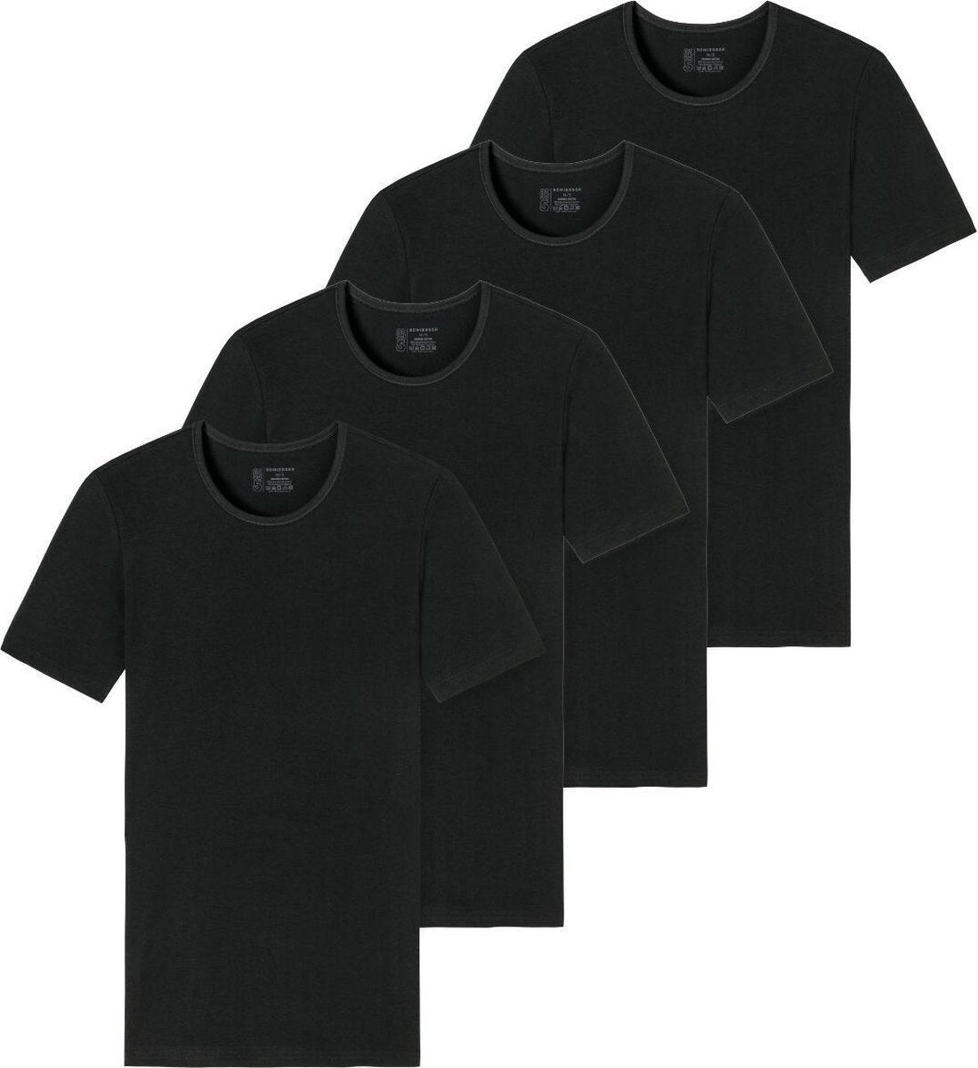 Schiesser t-shirt met ronde hals 4 pack - 95/5 - Organic Cotton