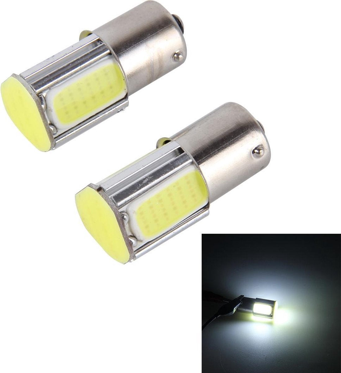 2 STKS 1156 / BA15S 5 W 6000 K 350lm 4 COB LEDs Canbus Auto Remlicht Achterlicht Gloeilamp