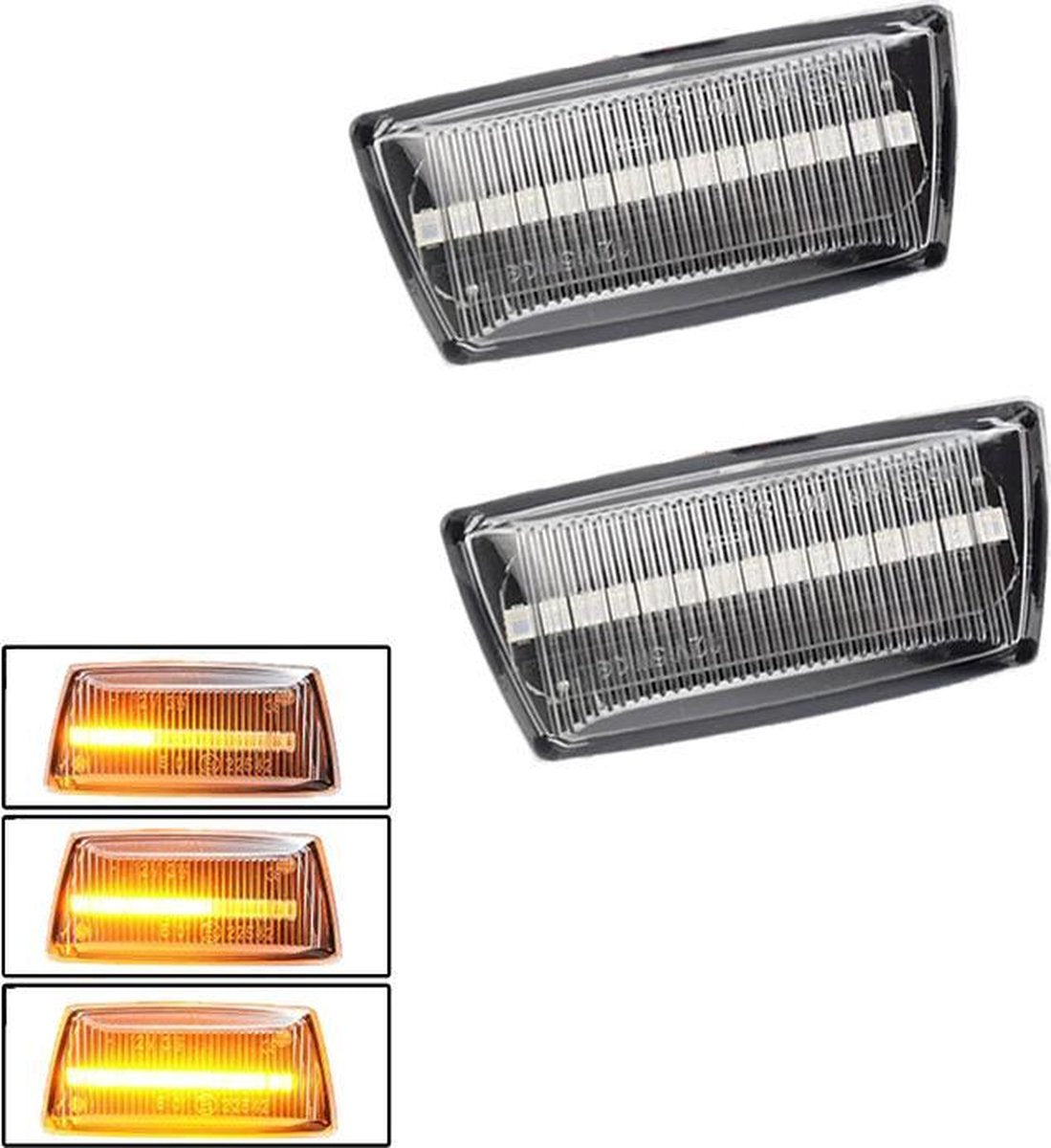 LED Dynamic Zijknipperlichten voor Opel Astra H Zafira B Corsa D Insignia Meriva B Adam – Wit / Transparant