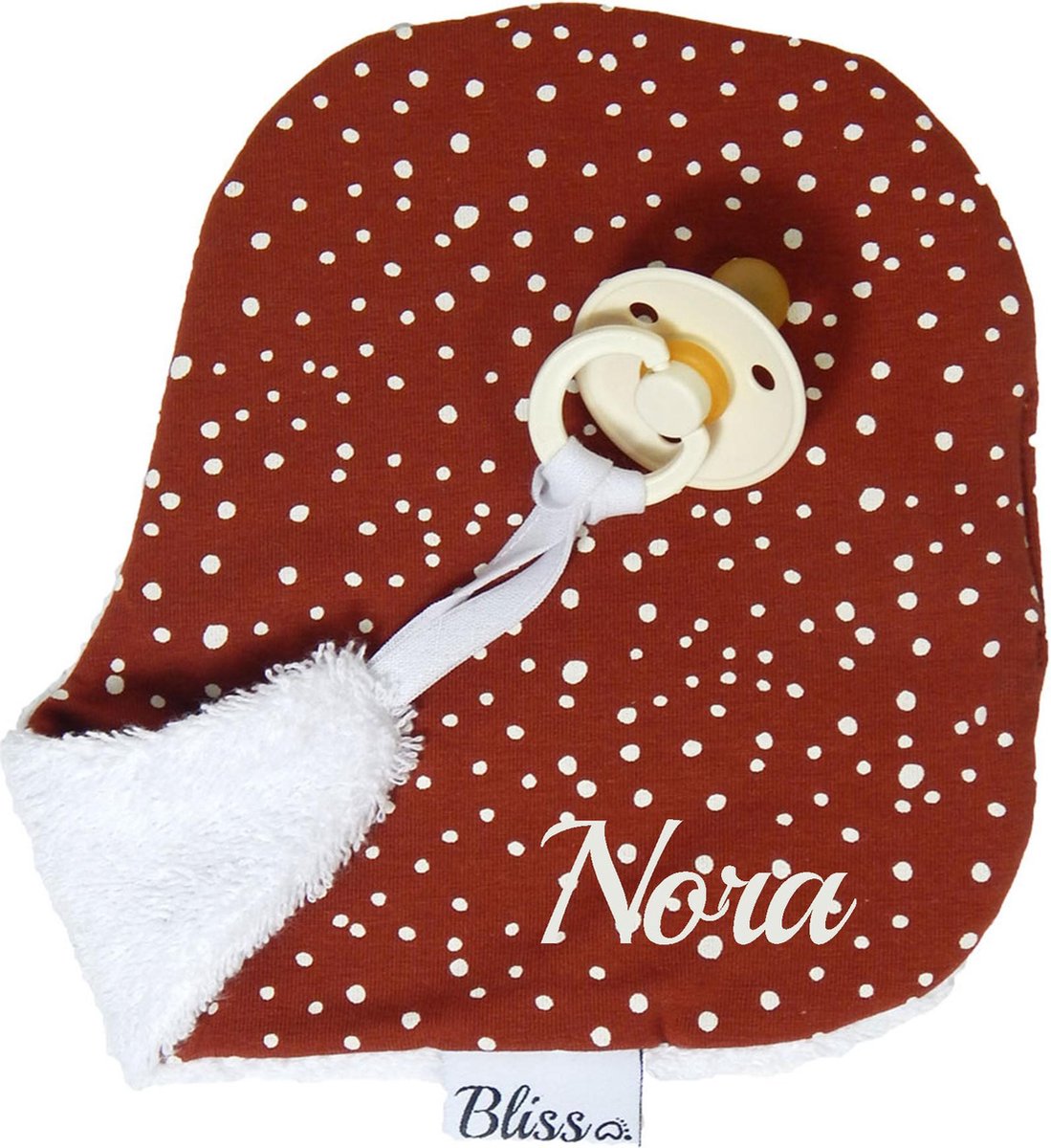 Wallabiezzz Speendoekje - Knuffeldoekje Met Naam - Kraamcadeau Meisje & Jongen - Extra Zacht - Gepersonaliseerd - Rood/Bruin