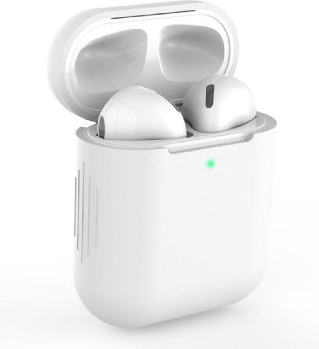 Gadgetpoint | Airpods Hoesje Siliconen Case - Airpod hoesje geschikt voor Apple AirPods 1 en Airpods 2 | Wit