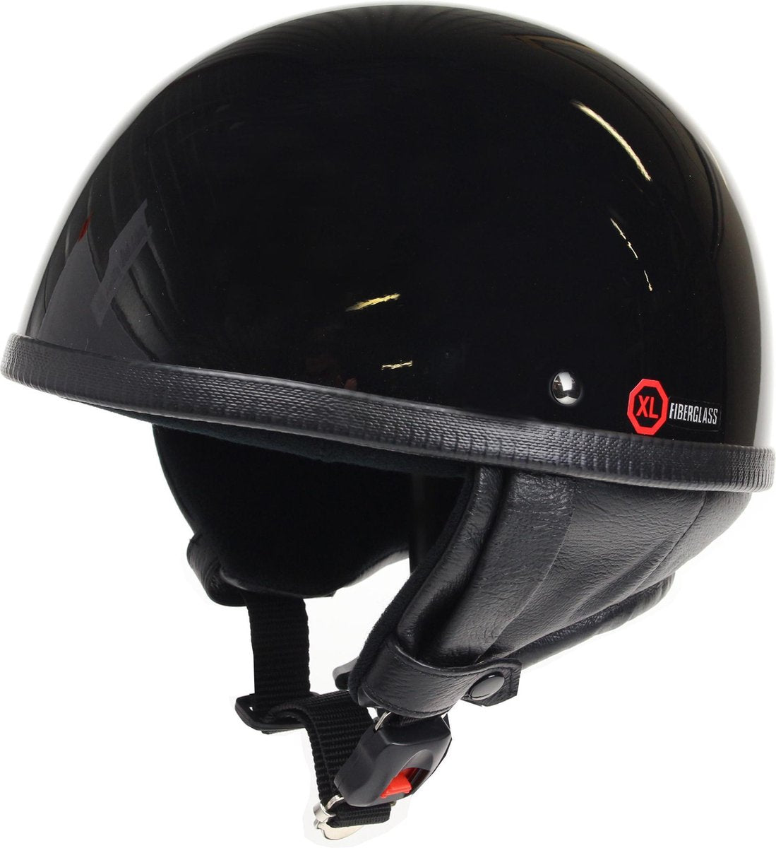Redbike RB-500 classic pothelm zwart | retro helm voor mannen & vrouwen | maat S