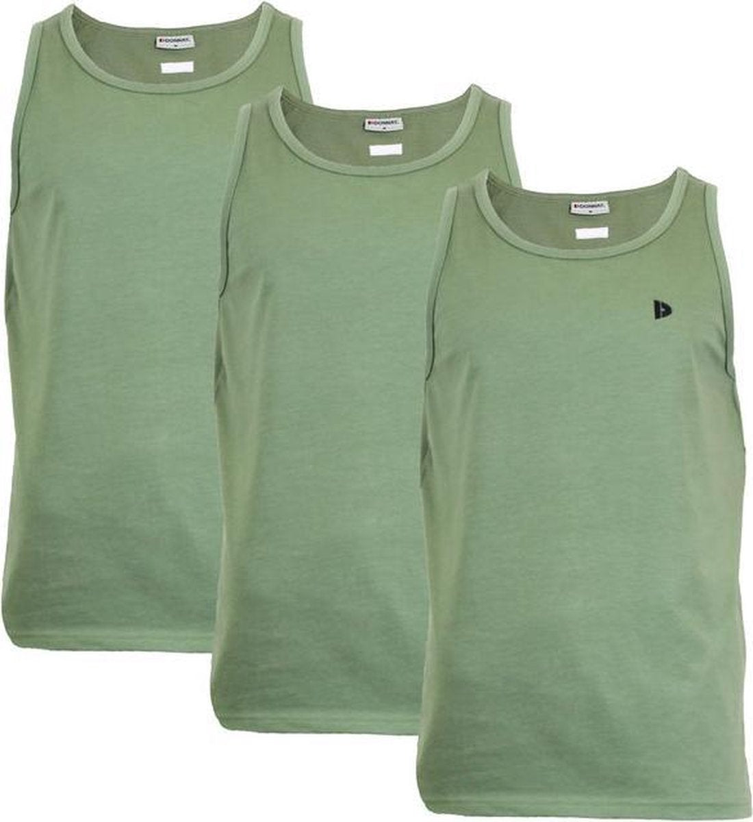 Donnay Muscle shirt - 3 Pack - Tanktop - Sportshirt - Heren - Maat XXL - Leger groen