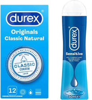 Durex Condooms Classic Natural en Glijmiddel Play Sensitive Pakket