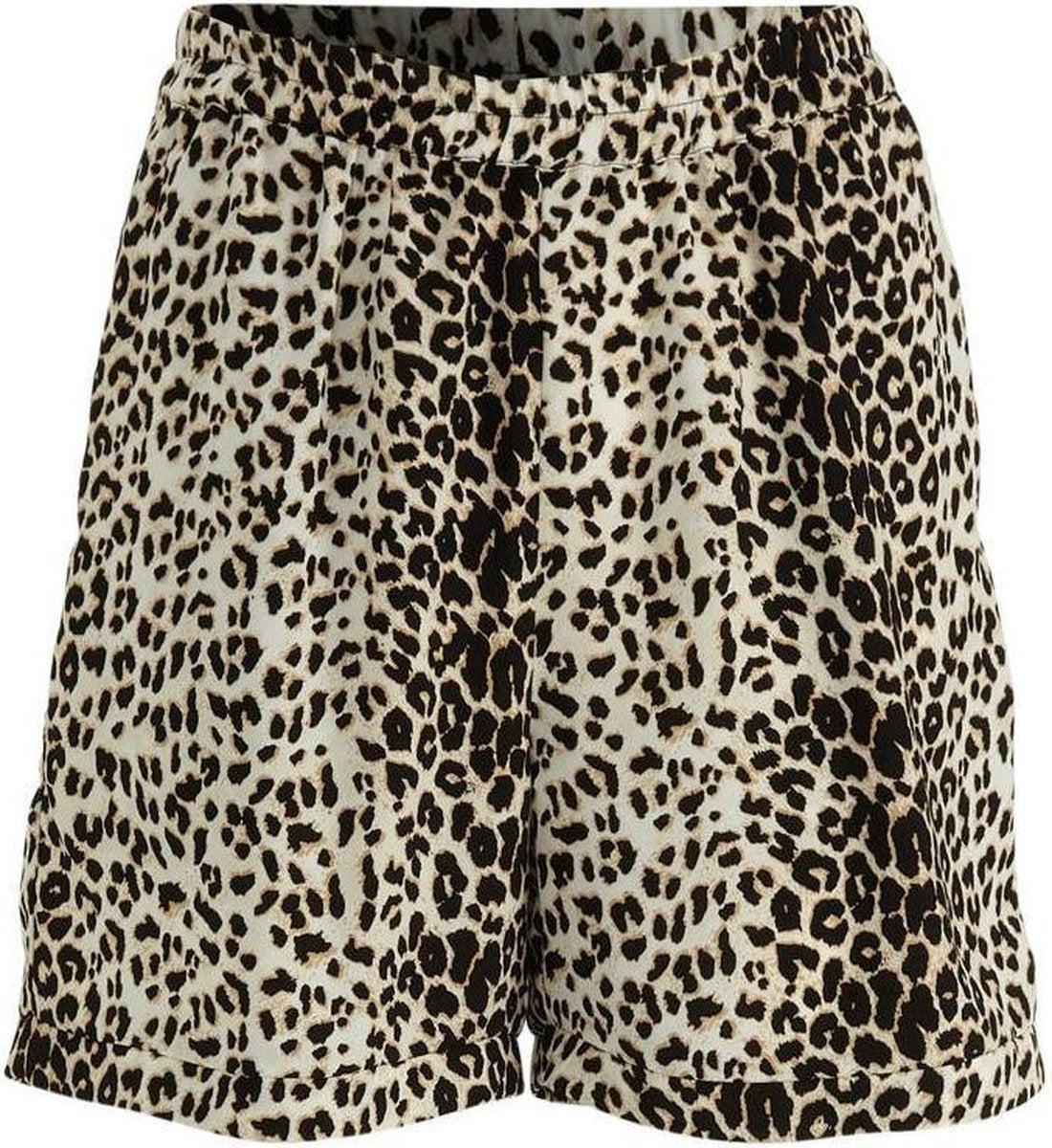 NA-KD high waist straight fit short met luipaardprint beige/zwart - 40