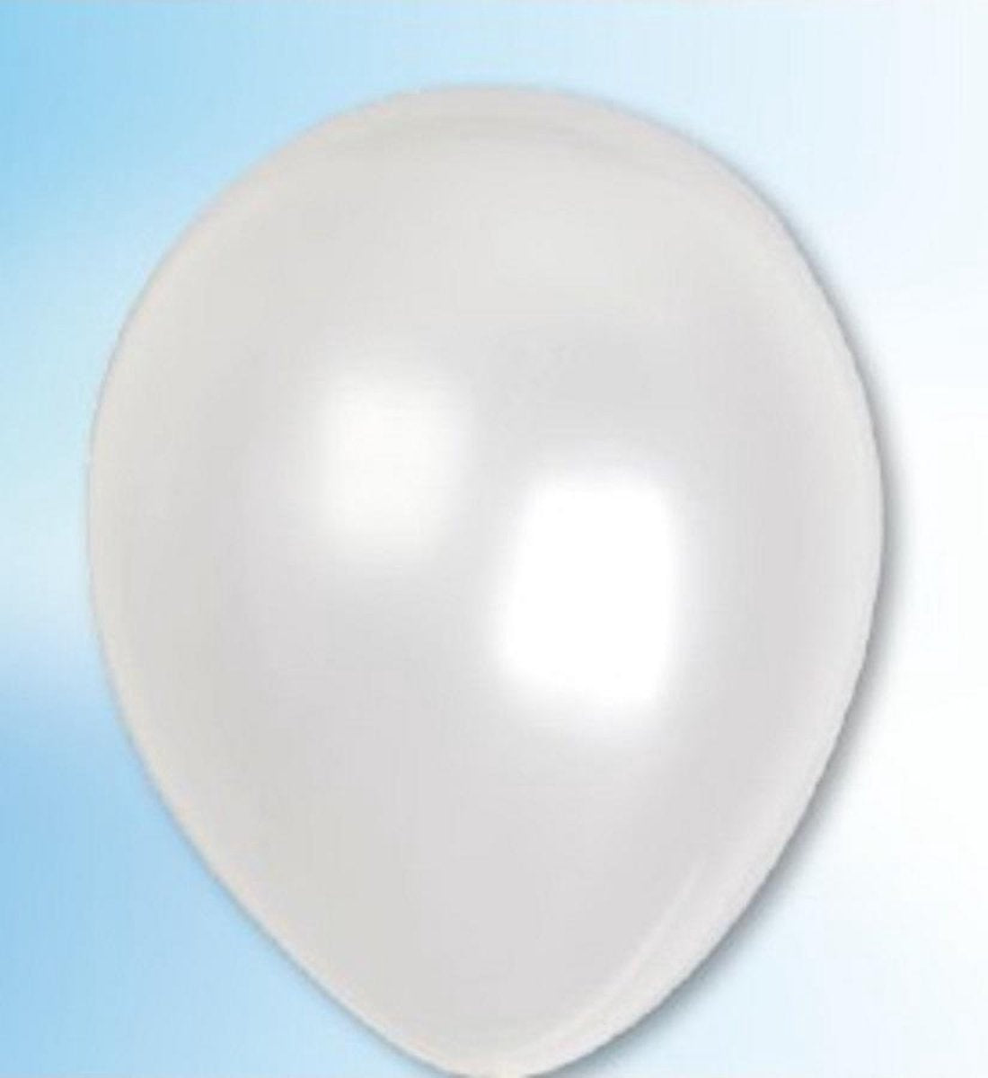 Ballonnen parel metallic wit (12