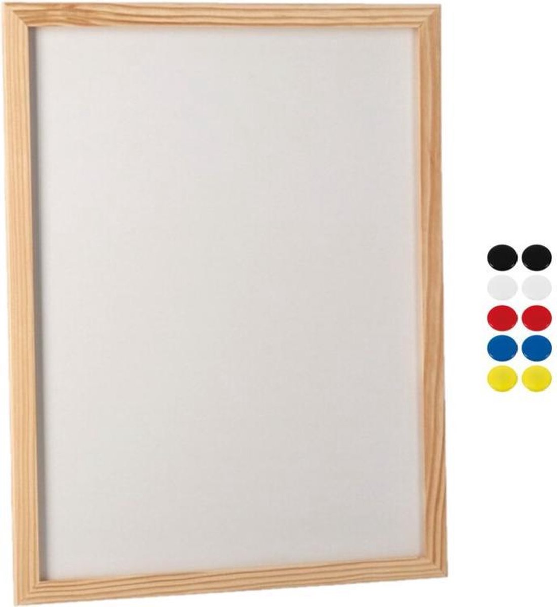 Whiteboard 30 x 40 cm met 10x stuks ronde magneten 30 mm