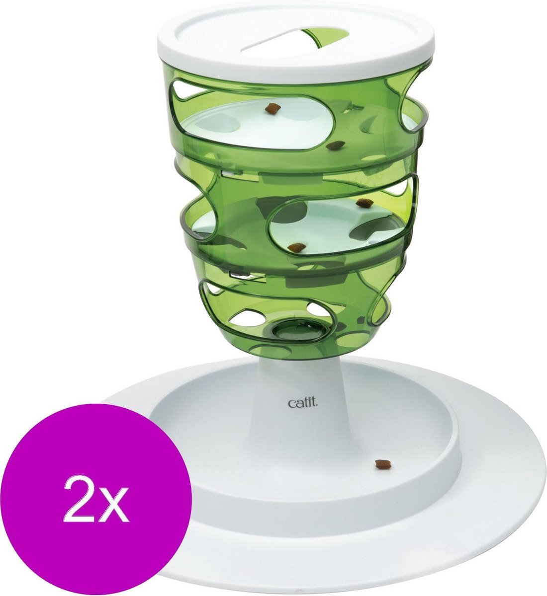 Catit Senses Food Tree - Kattenspeelgoed - 2 x 27x35x31 cm Wit Groen