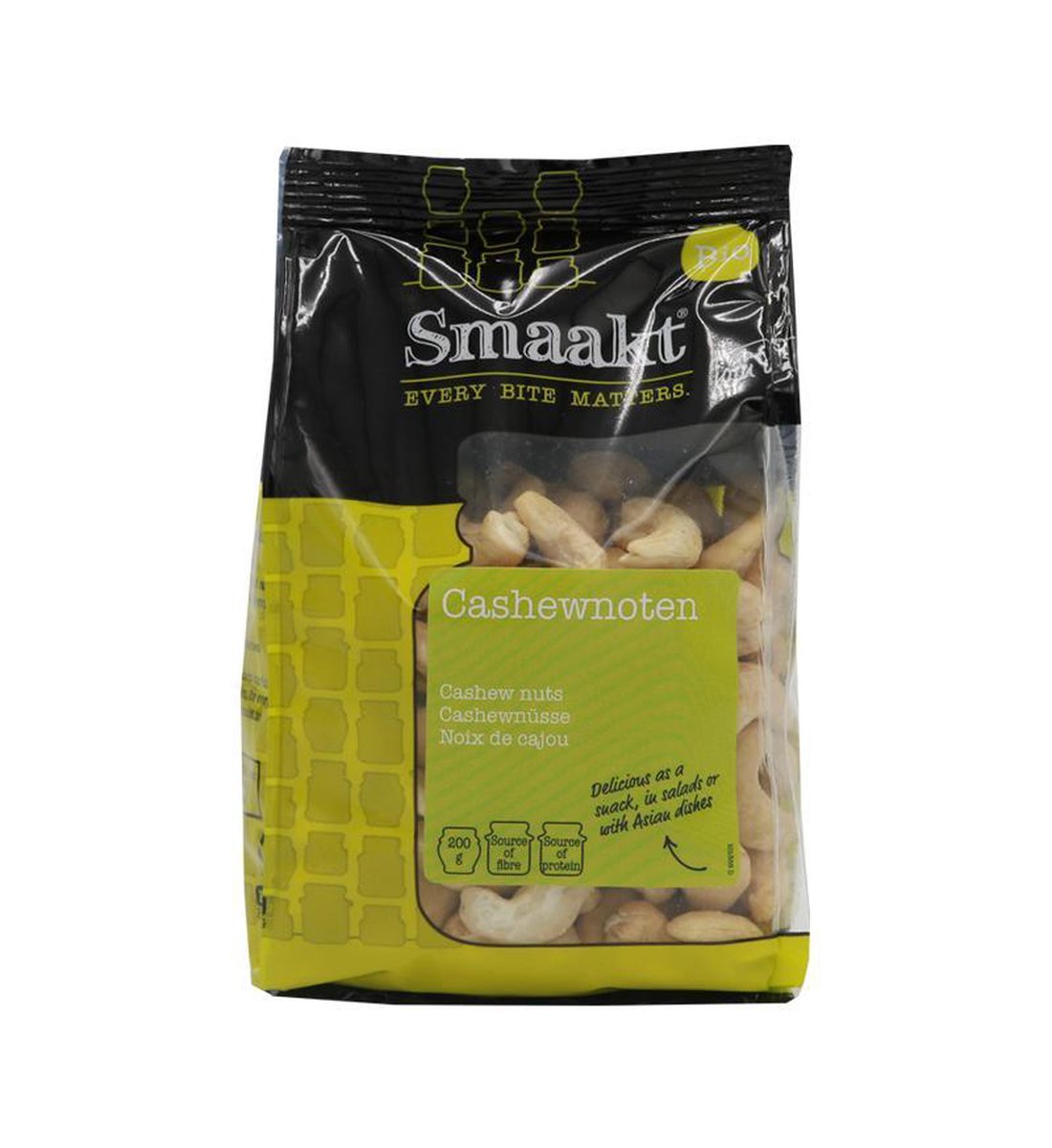 Smaakt Biologische Cashewnoten (Doos van 8 verpakkingen van 200 gram)