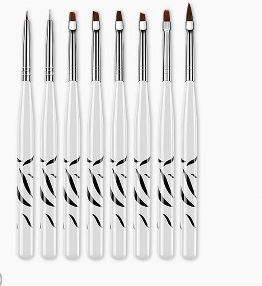 GUAPÀ - Nail Art Gel Penselen Set van 8 stuks voor het maken van Nail Art / Acryl & Gel Nagels