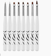 GUAPÀ - Nail Art Gel Penselen Set van 8 stuks voor het maken van Nail Art / Acryl & Gel Nagels