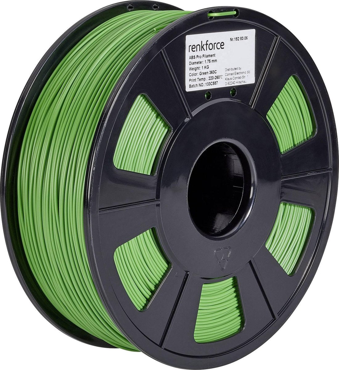 Filament Renkforce ABS kunststof 1.75 mm Groen 1 kg