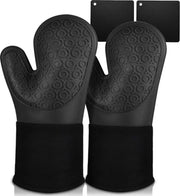 Strex Ovenwanten Set 2 Stuks - Siliconen Hittebestendig Tot 256 °C - Ovenhandschoenen - Incl. 2 Pannenlappen