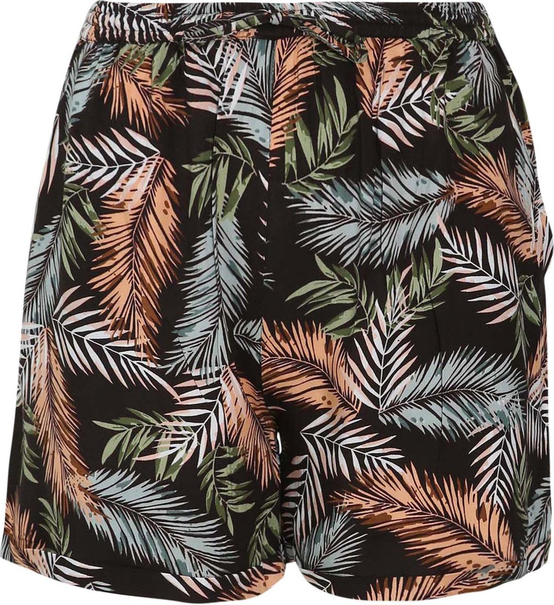 Short in viscose met een verenprint