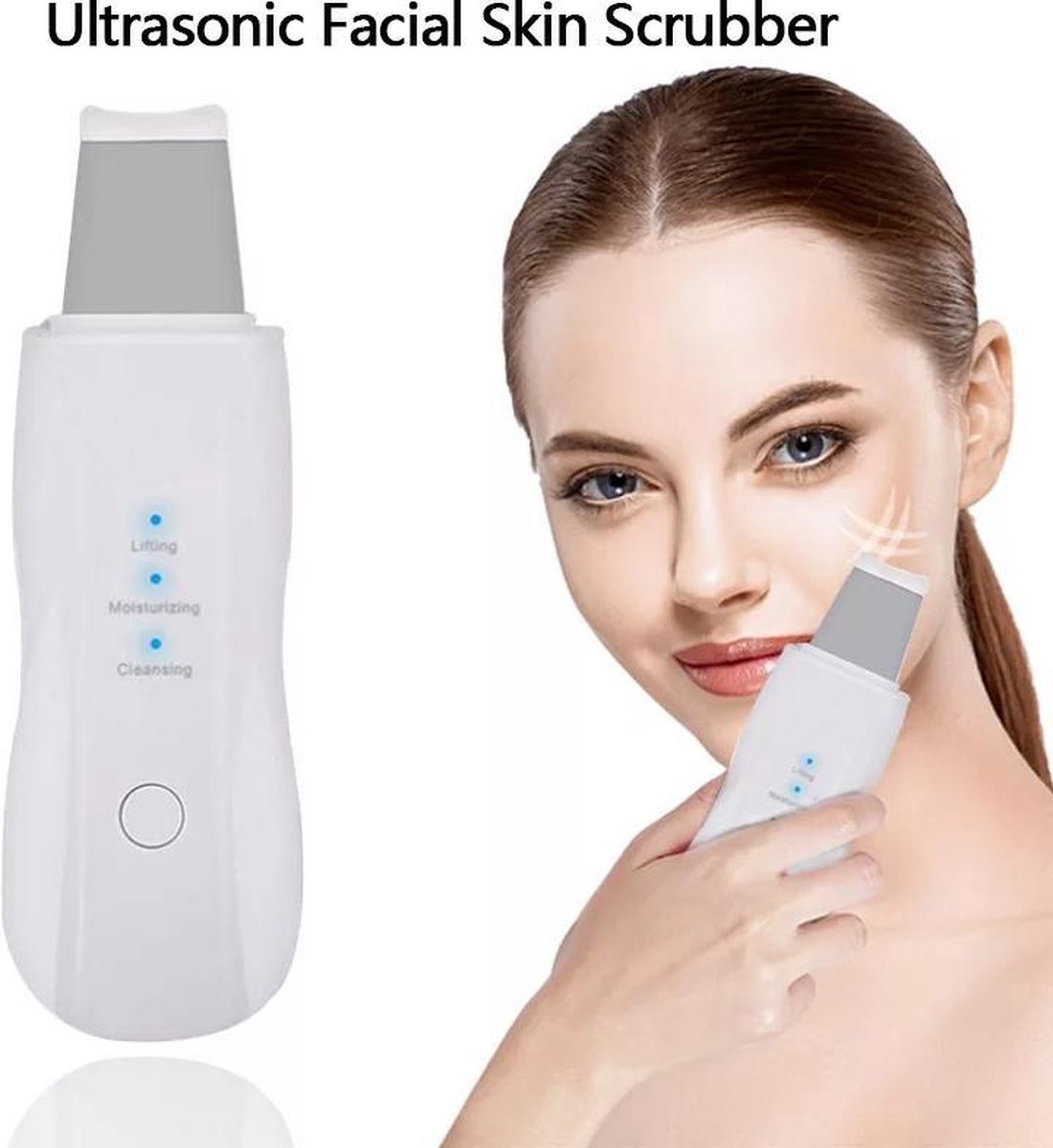 Elektrische ultrasone gezicht Spatel-facial peeling- pore cleaner-wit