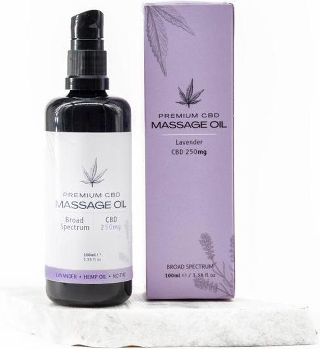 Lavendel Massageolie - Broad Spectrum 250mg cannabidiol | 100ml | Geproduceerd in Nederland