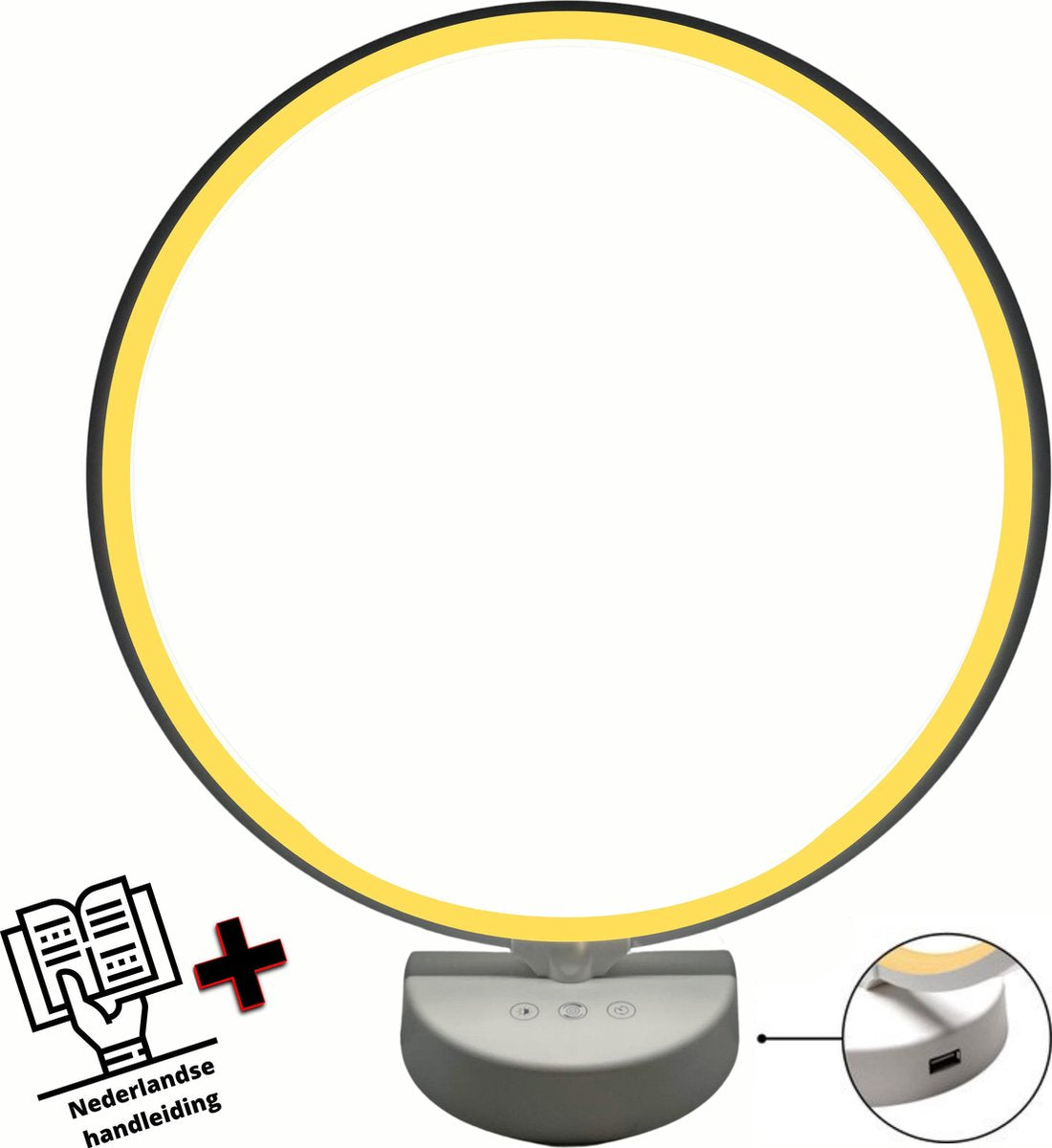 MAXTRONICS™ Daglichtlamp - ⌀ 32 - USB poort - 10000Lux - Touch screen - Geel en Wit licht - Lichttherapielamp – Energielamp - Lichttherapie - Daglichtlampen