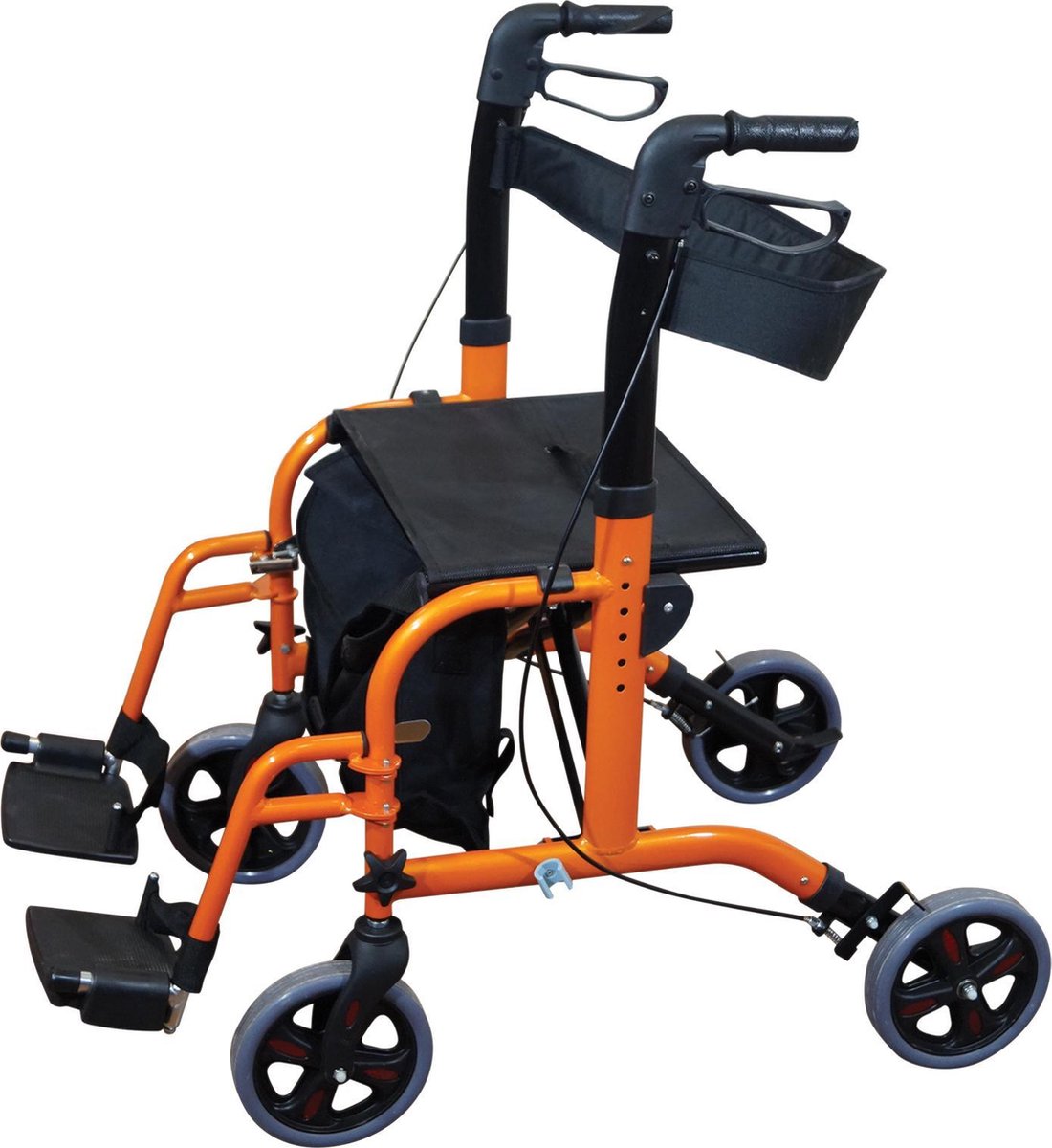 Aidapt VP184 2 in 1 rollator rolstoel oranje