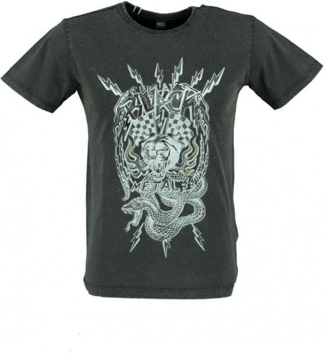 Replay zacht vintage black t-shirt - valt 1 maat kleiner - Maat M
