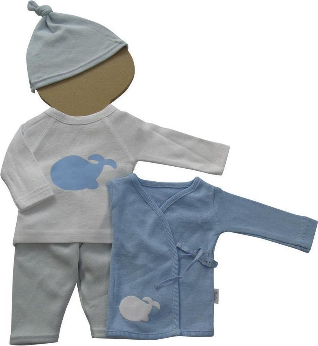 Amelius Jongenskledingset - Babyblauw / Wit - Maat 42