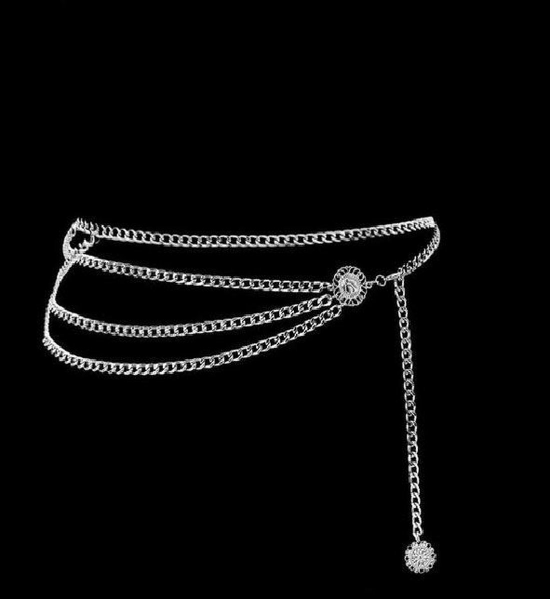 Chain Belt Zilver- Chain Belt met meer Volume- HeupKetting met extra Volume- Ibiza Riem- Festival Sieraad - Mangry