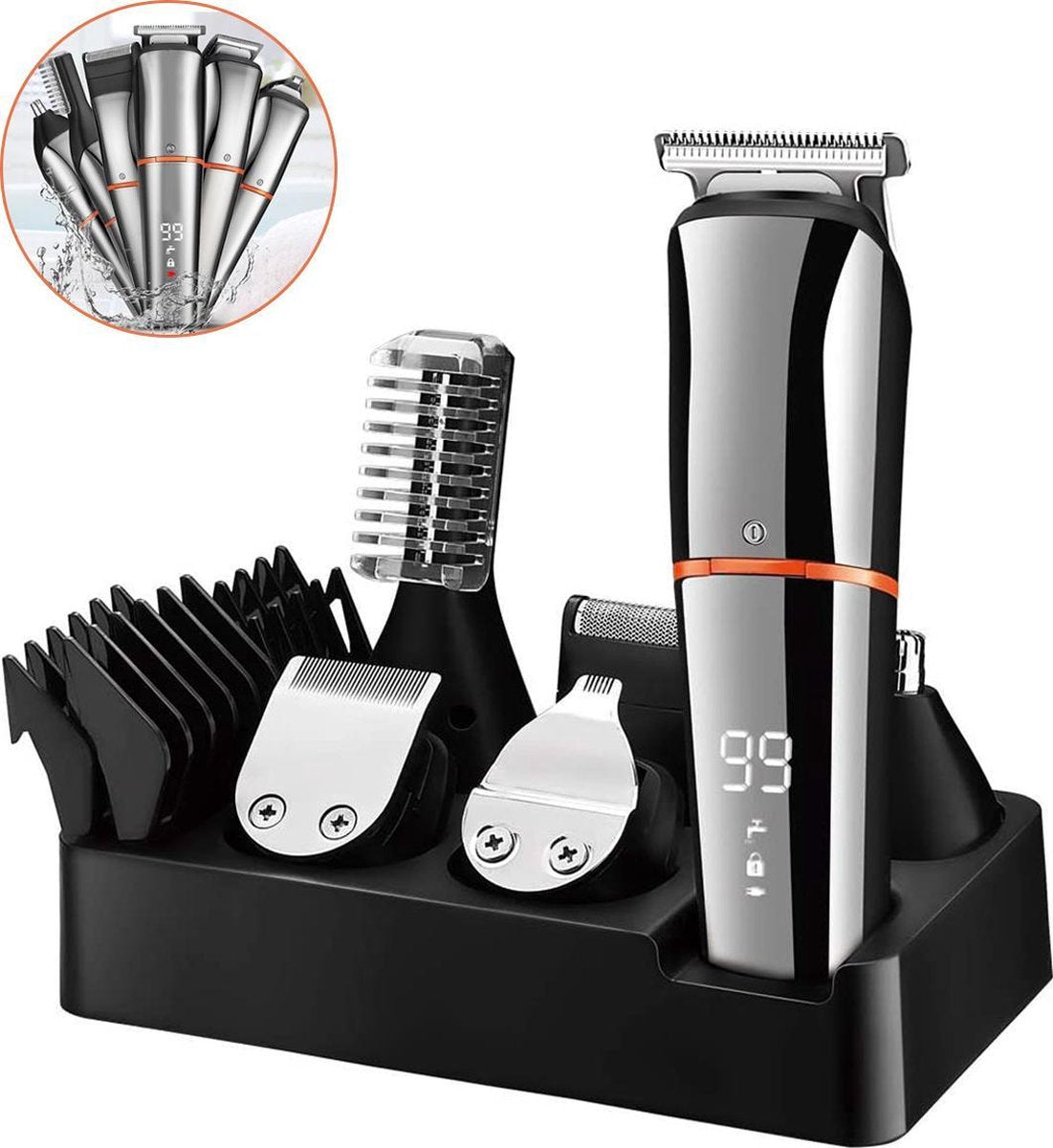 M-Iconic Bodygroomer - 6 in 1 set - Body trimmer heren - Ontharingsapparaat - Bodygroomer mannen - Douchebestendig