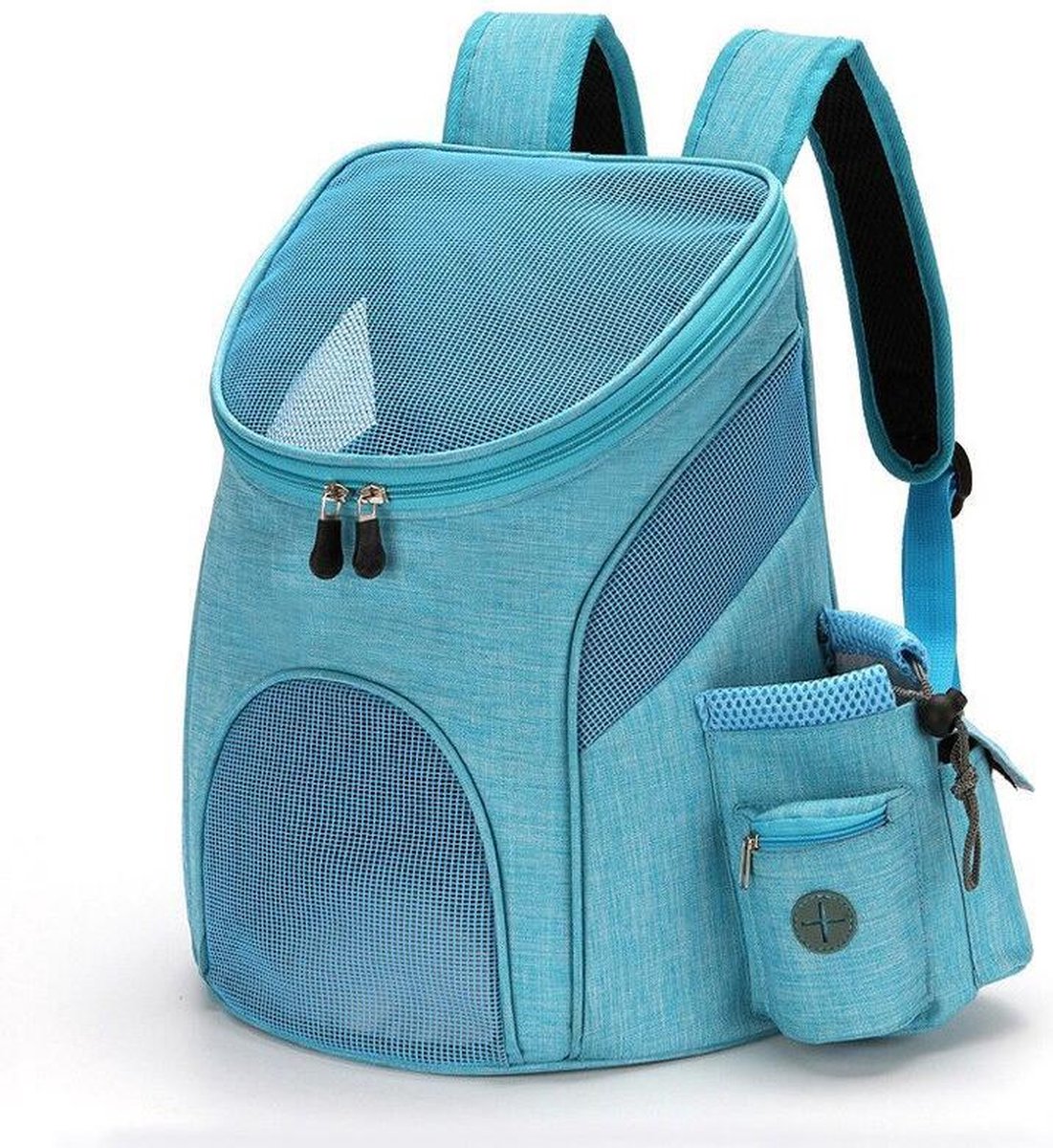 BrightWise® Huisdierenrugzak 2 Ruime kijkvensters – Hondenrugzak - Hondenrugtas - Draagtas hond - Reistas kat - Draagzak hond - Maat S (32 x 25 x 32 cm) - Blauw