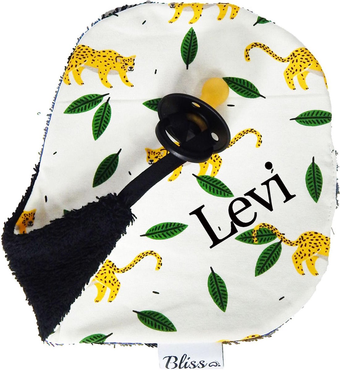 Speendoekje - Speendoekje met naam - gepersonaliseerd kraamcadeau - Wallabiezzz - Luipaard - Leopard