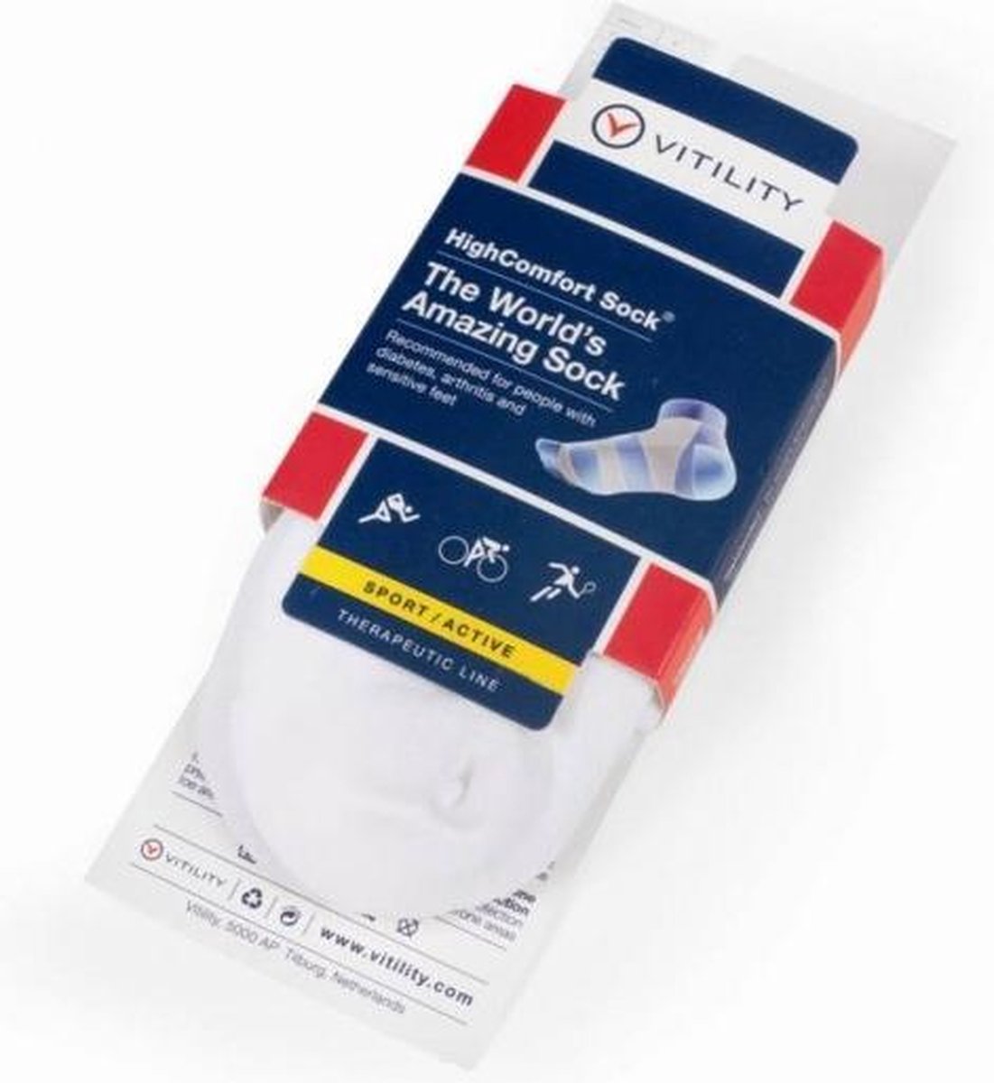 Vitility Diabetessok Sport Active - Wit - Maat 38-40