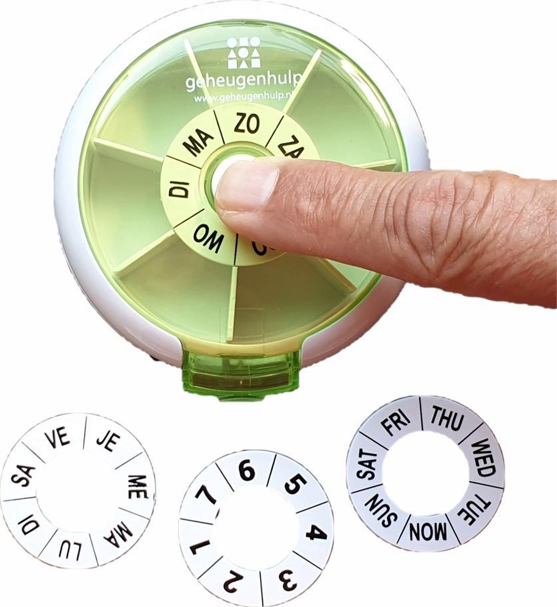 Ronde medicijndoos 9 cm Groen met handige drukknop