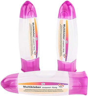 Kinderlijm - Zinaps multi lijm vloeibare transparante pakket van 3 elke buis 50 g lijm stick met twee tips Fijn en breed ideaal voor kinderen en volwassenen (WK 02129)