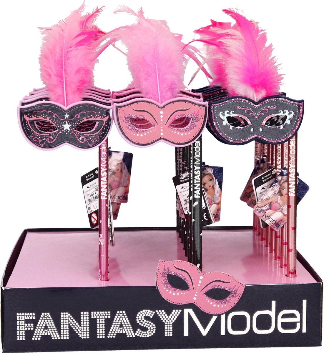 Fantasy Model potlood met masker en veren