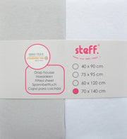 Steff - hoeslaken 70x140 cm - jersey katoen set van 2 wit + grijs met kwaliteitslabel OEKO-Tex standard 100