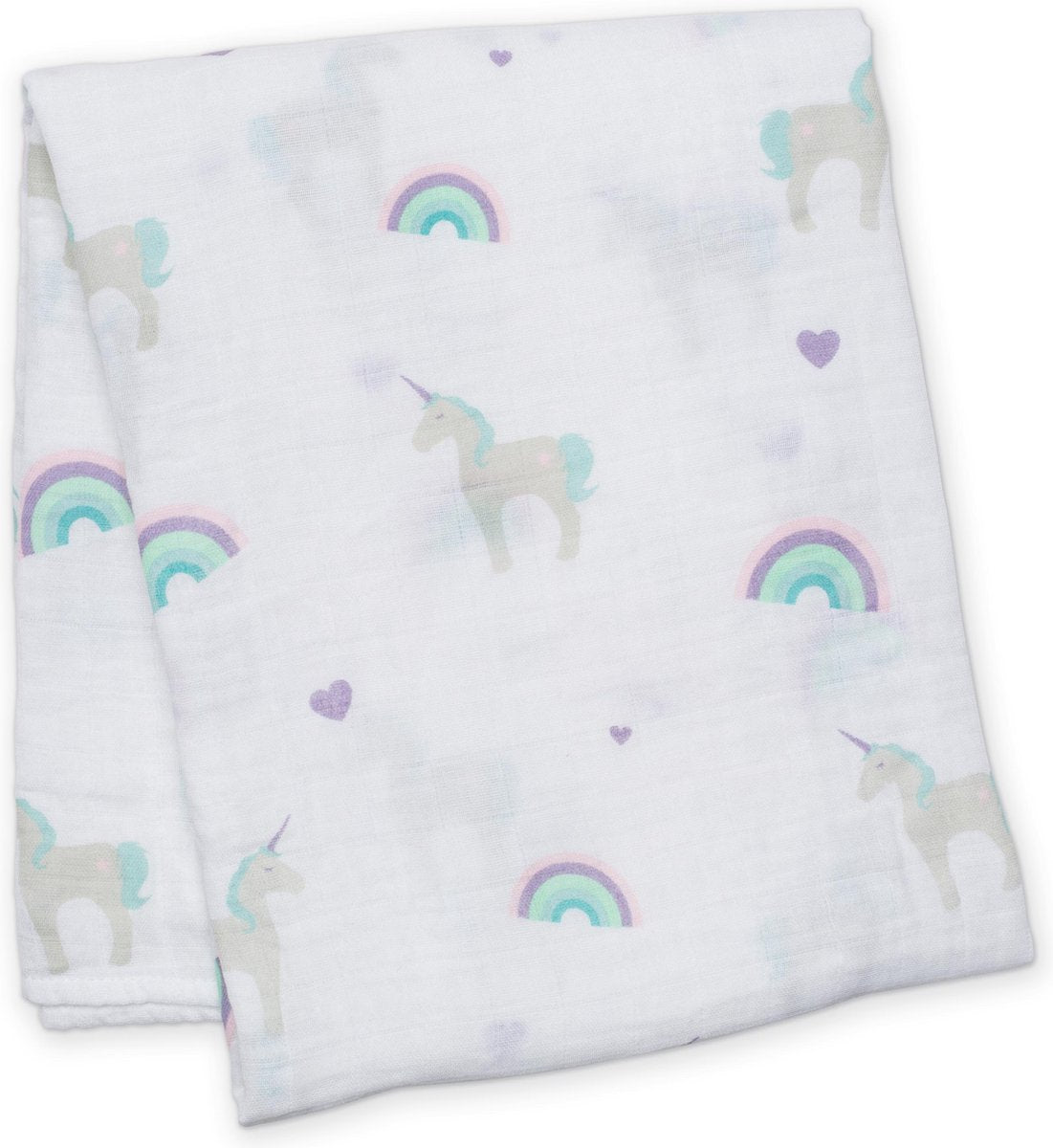 Lulujo swaddle katoen 120x120 cm Unicorns