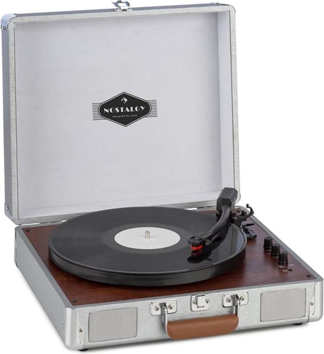 Billy Bob platenspeler met BT stereoluidspreker bluetooth zilver