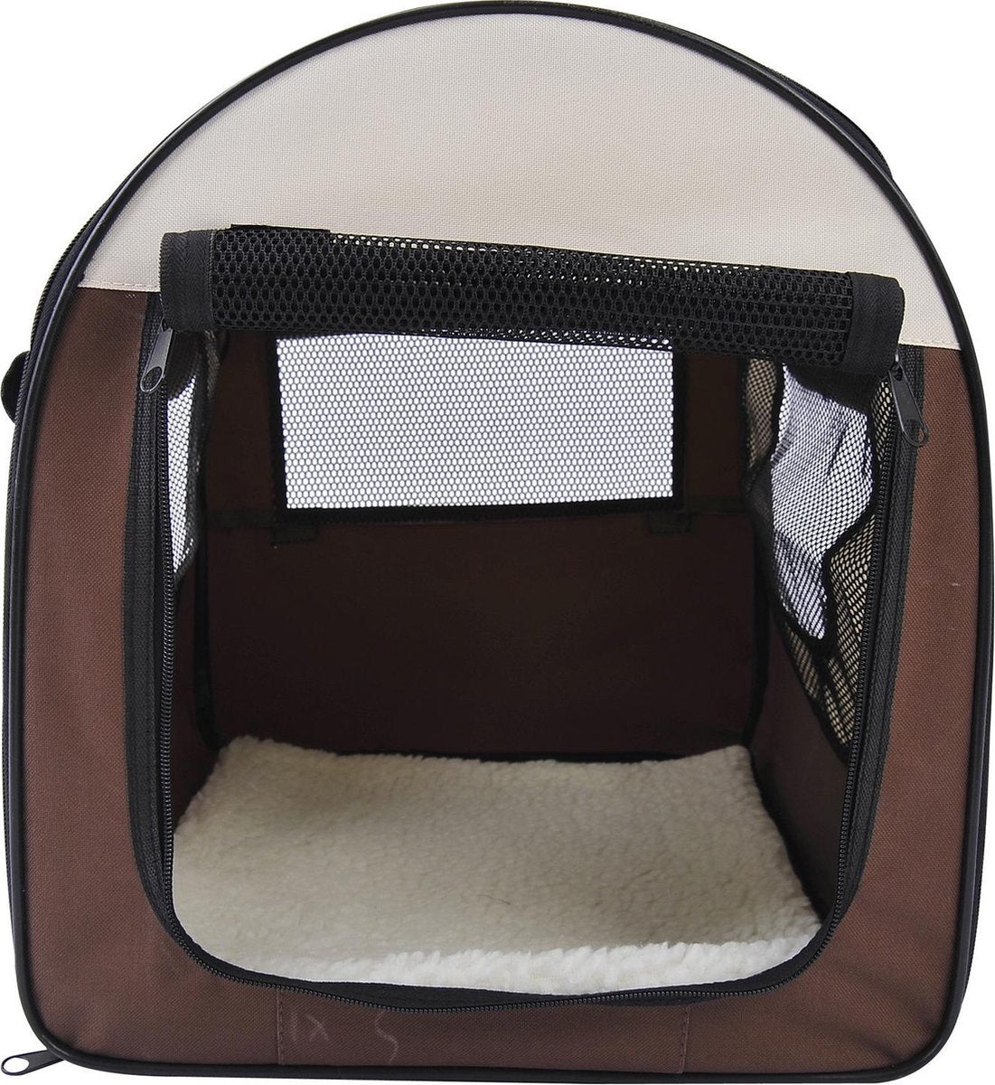 PawHut Honden transporttas opvouwbaar bruin/crème maat S 46 x 36 x 41cm