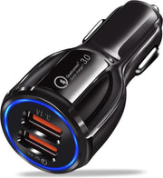 Universele USB autolader - 3.0 Quick Charge - 2 poorts - Sigarettenaansteker auto - Snellader - Universeel