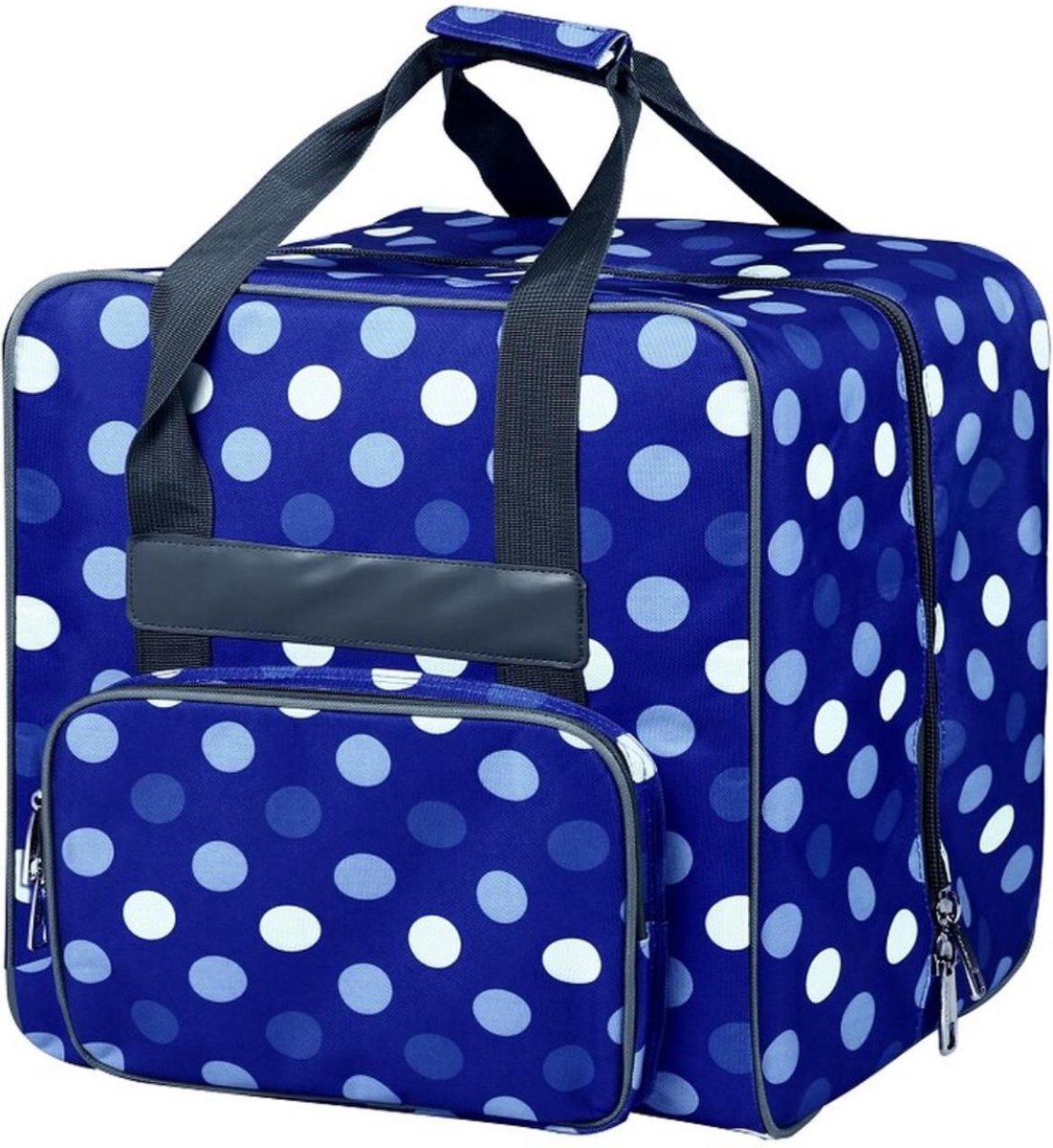 Lockmachine tas blauw met polkadots