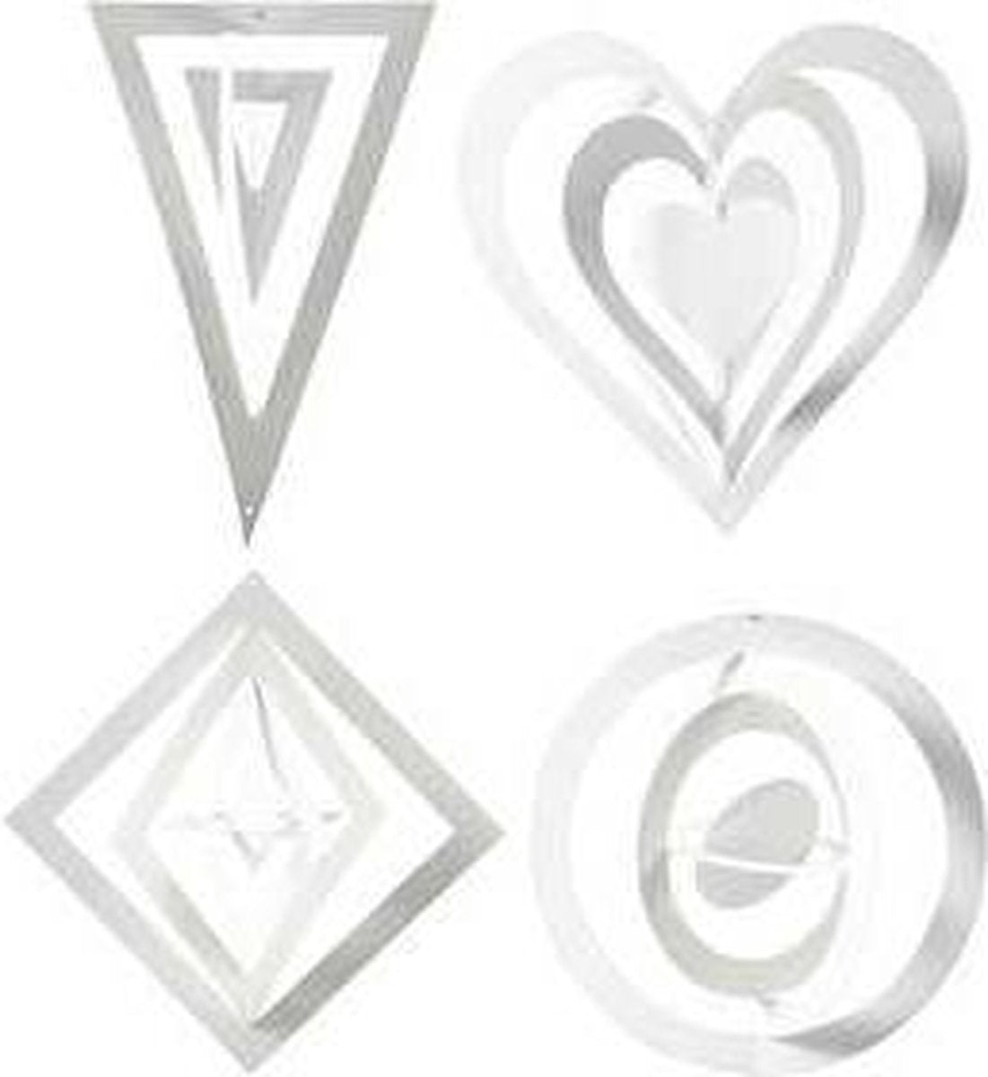3D Ornamenten h: 18+22+24 cm b: 15+18+22 cm wit 16stuks 230 gr