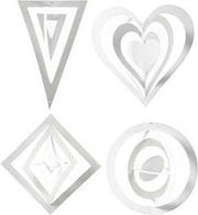 3D Ornamenten h: 18+22+24 cm b: 15+18+22 cm wit 16stuks 230 gr