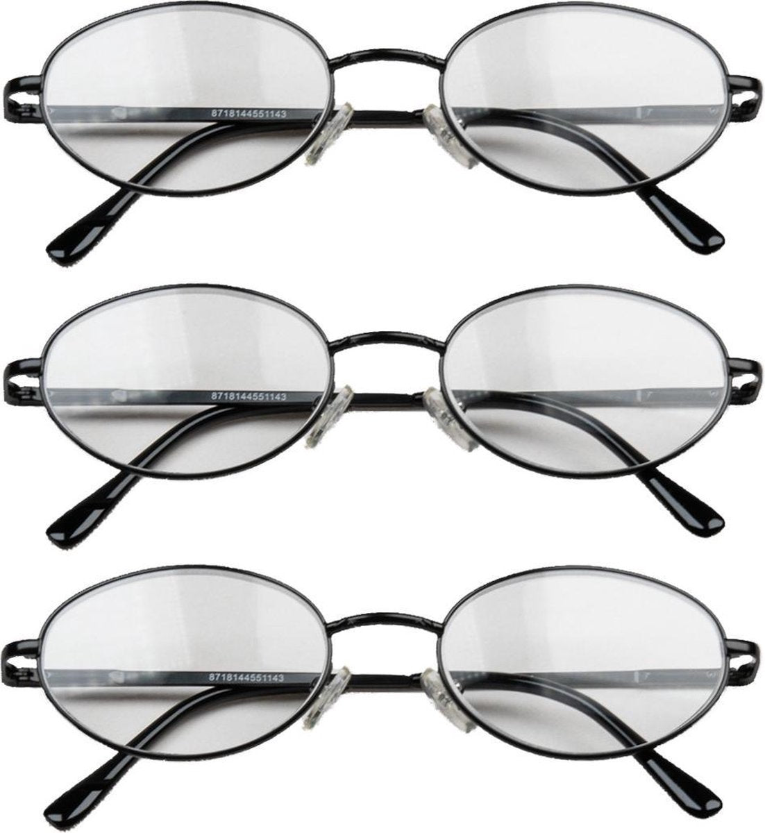 Leesbril zwart metaal +2