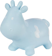 Hoppimals Rubberen Springdier Blauw Koetje + pomp - een enorm en uniek springplezier