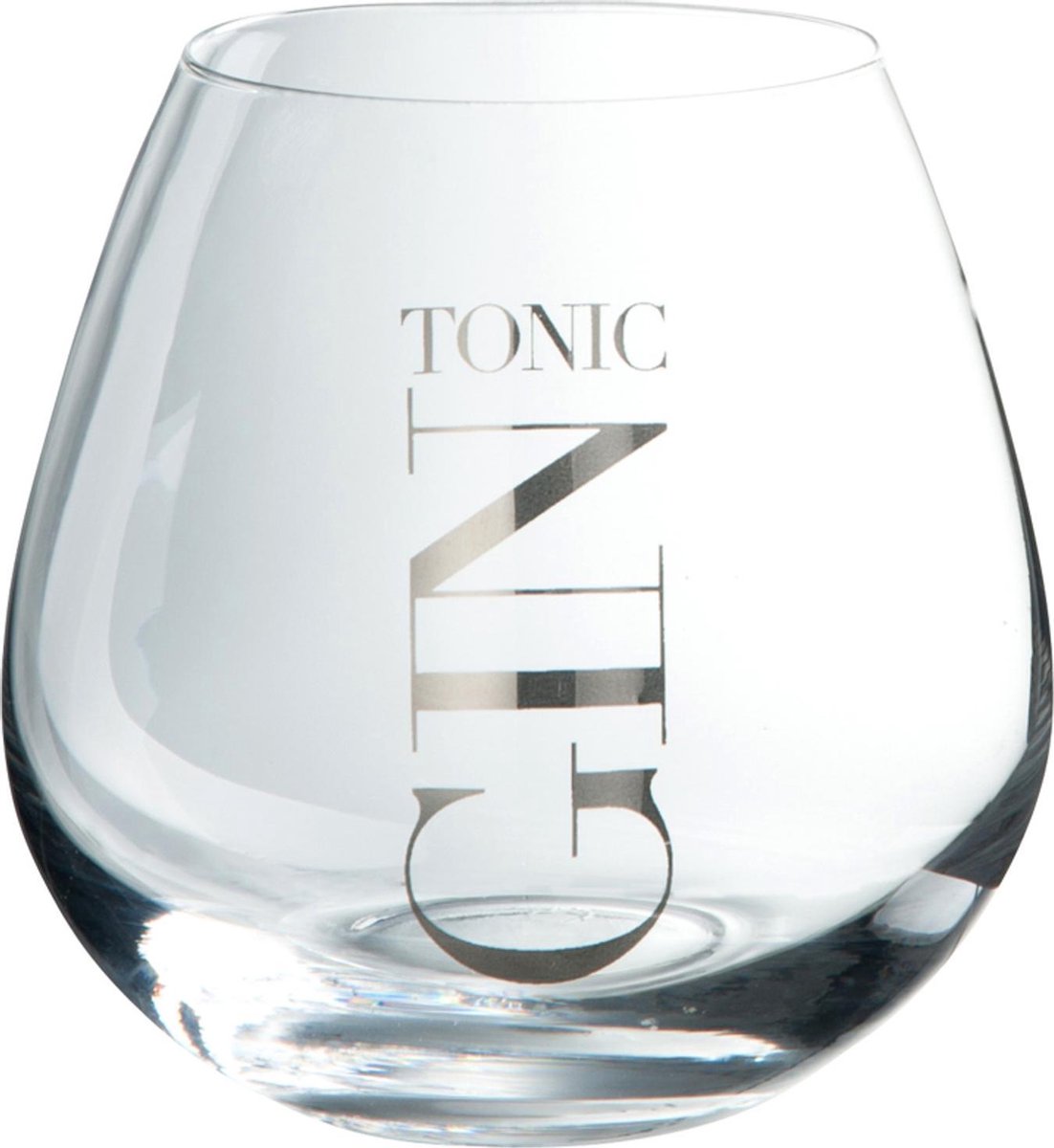 J-Line Glas Gin Tonic Bol Laag Transparant/Zilver