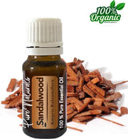 Sandelhout etherische Olie 10 ml | Sandalwood Oil | 100% PUUR | Bio | Essentiële olie Aromatherapie | Olie diffuser | Geschikt voor inname | Pure Naturals